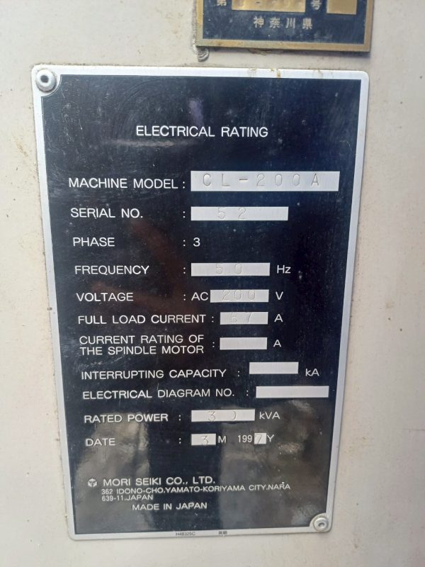Mori Seiki CL-200A CNC Lathe Machine - Image 2