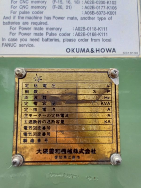 Máy Tiện CNC Okuma Howa HL-20 - Hình ảnh 9