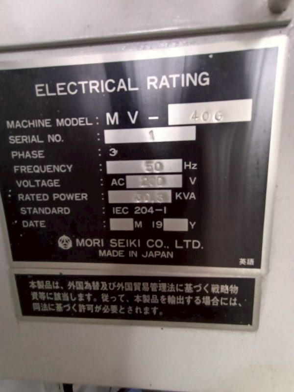 Máy Phay CNC Mori Seiki MV-40G - Hình ảnh 7