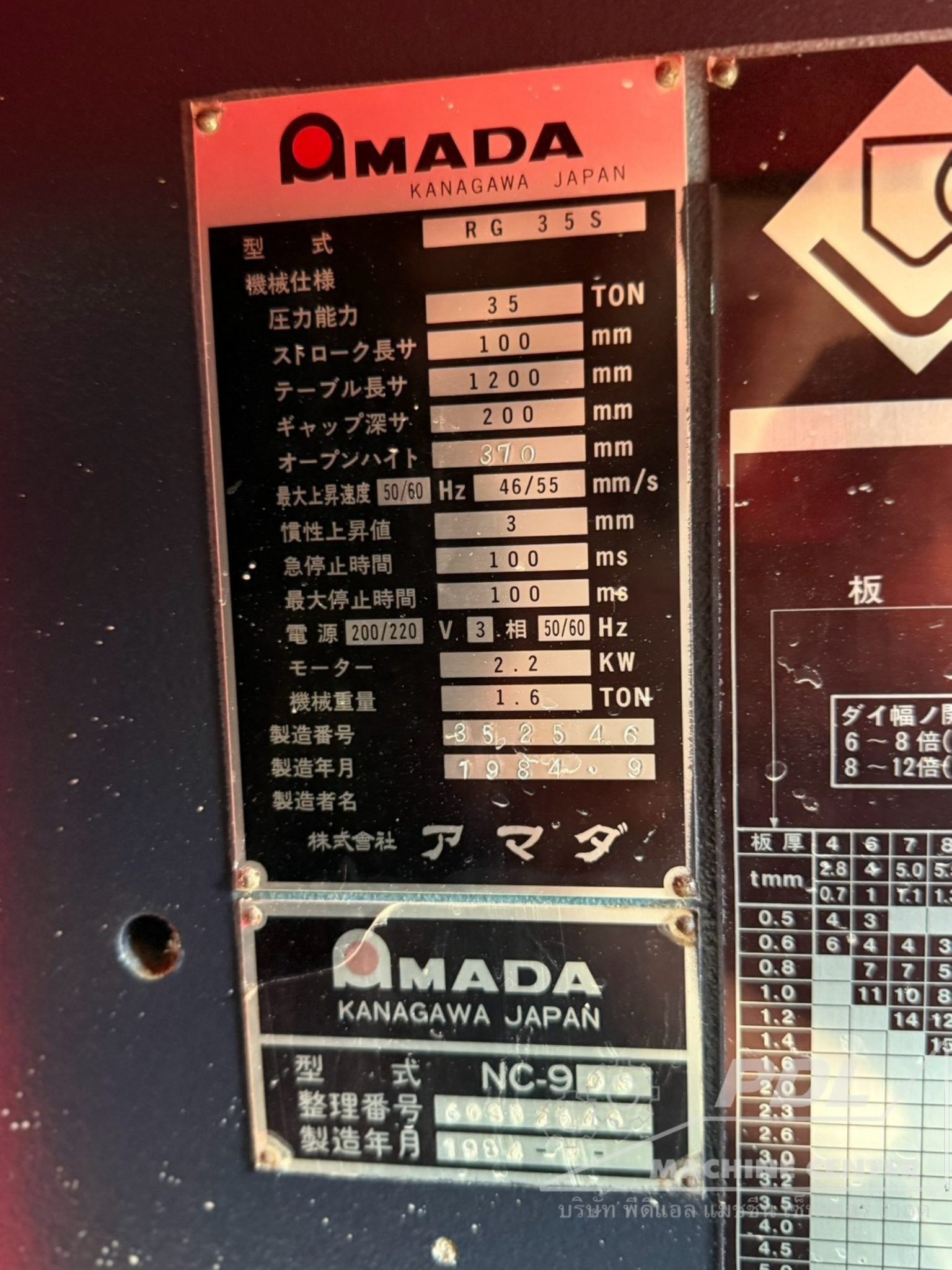 872 Press Brake Amada RG-35S 352546 - Image 7
